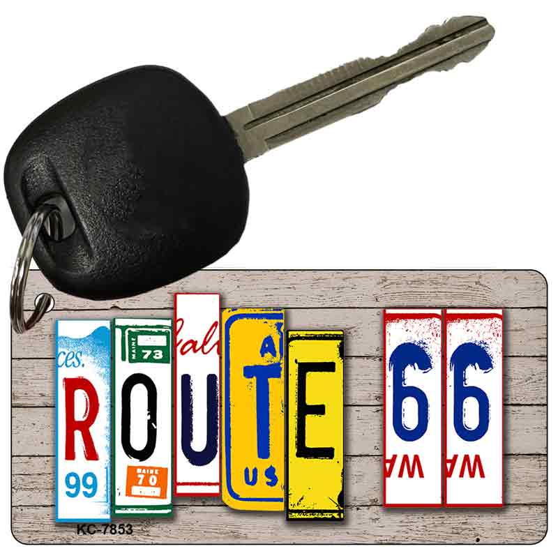 Route 66 Cut Letter Metal Novelty Aluminum Key Chain KC-7853