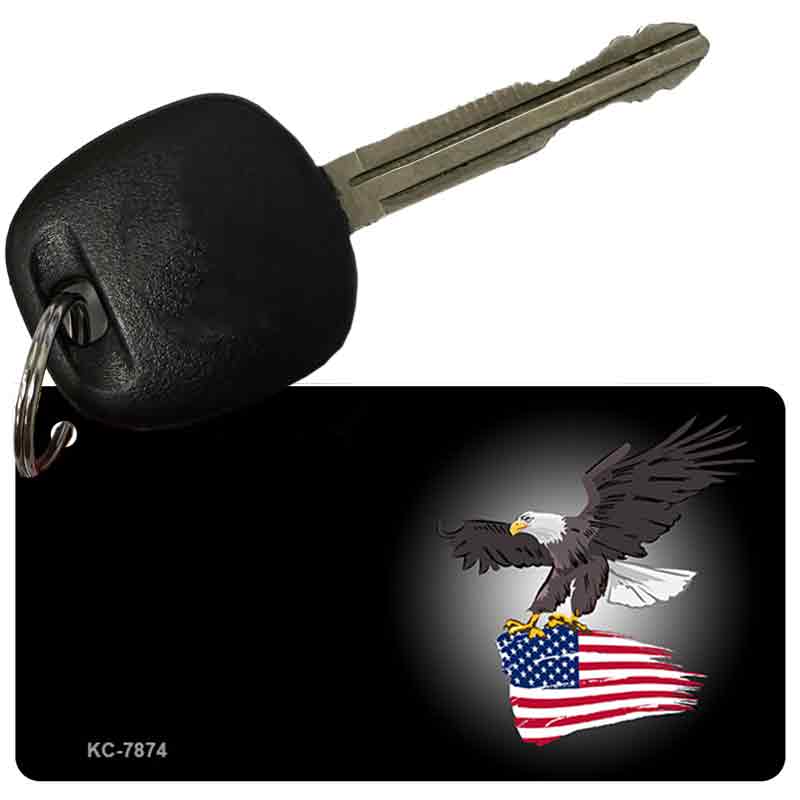 Eagle Flag Offset Novelty Aluminum Key Chain KC-7874