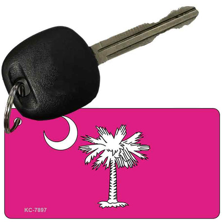 South Carolina Flag Pink Novelty Aluminum Key Chain KC-7897