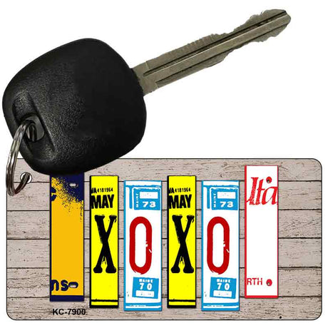 XOXO Wood Cut Letter Novelty Aluminum Key Chain KC-7900