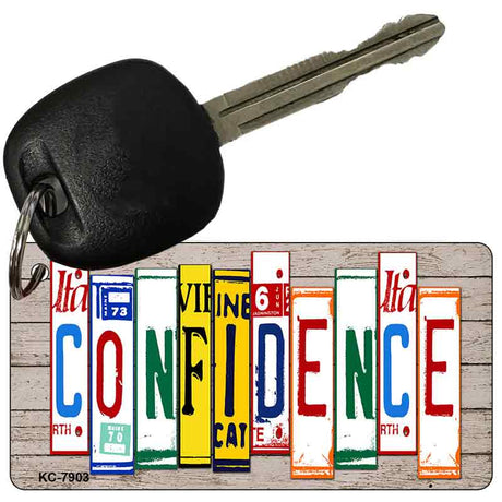 Confidence Wood Cut Letter Novelty Aluminum Key Chain KC-7903