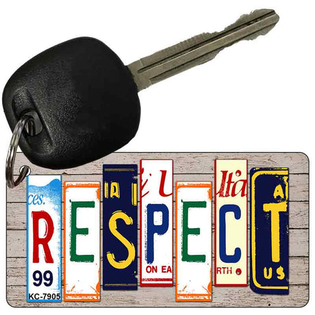 Respect Wood Cut Letter Novelty Aluminum Key Chain KC-7905