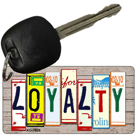 Loyalty Wood Cut Letter Novelty Aluminum Key Chain KC-7906