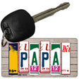 Papa Wood Cut Letter Novelty Aluminum Key Chain KC-7910