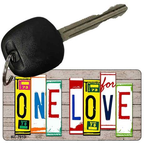 One Love Wood Cut Letter Novelty Aluminum Key Chain KC-7913