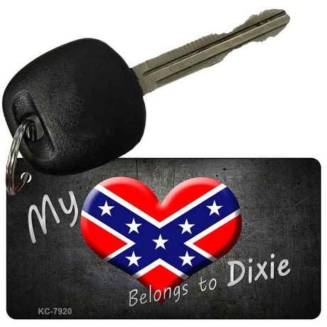 Heart Belongs To Dixie Novelty Aluminum Key Chain KC-7920