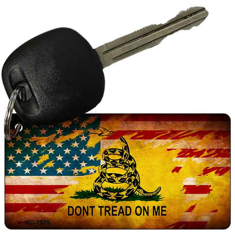 Do Not Tread On Me US Flag Novelty Aluminum Key Chain KC-7925