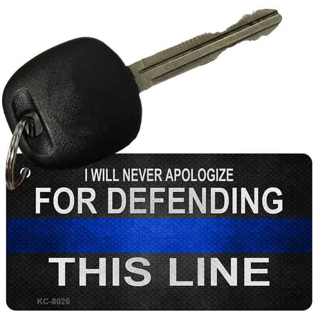 Defending This Line Novelty Aluminum Key Chain KC-8026