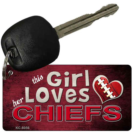 This Girl Loves Her Chiefs Novelty Metal Key Chain KC-8056