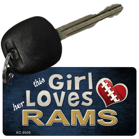 This Girl Loves Her Rams Novelty Metal Key Chain KC-8059