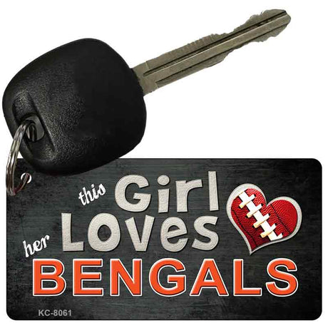 This Girl Loves Her Bengals Novelty Metal Key Chain KC-8061