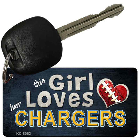 This Girl Loves Her Chargers Novelty Metal Key Chain KC-8062