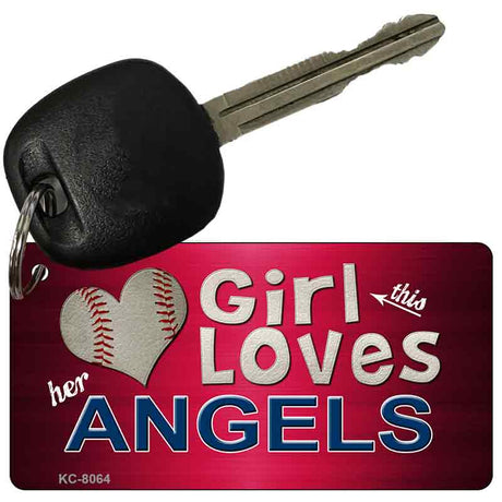 This Girl Loves Her Angels Novelty Metal Key Chain KC-8064