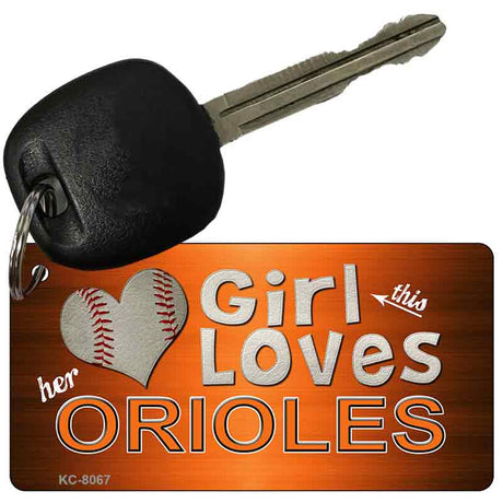 This Girl Loves Her Orioles Novelty Metal Key Chain KC-8067