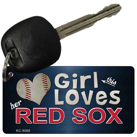 This Girl Loves Her Red Sox Novelty Metal Key Chain KC-8068