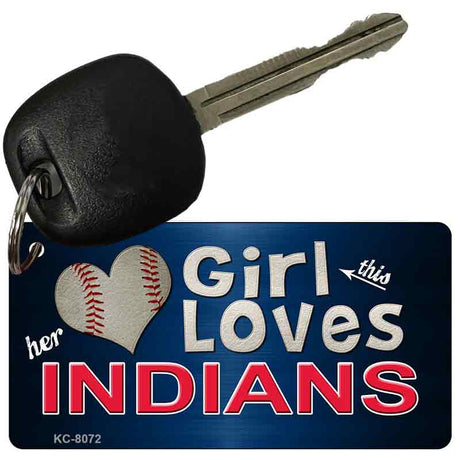 This Girl Loves Her Indians Novelty Metal Key Chain KC-8072