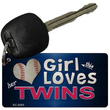 This Girl Loves Her Twins Novelty Metal Key Chain KC-8080