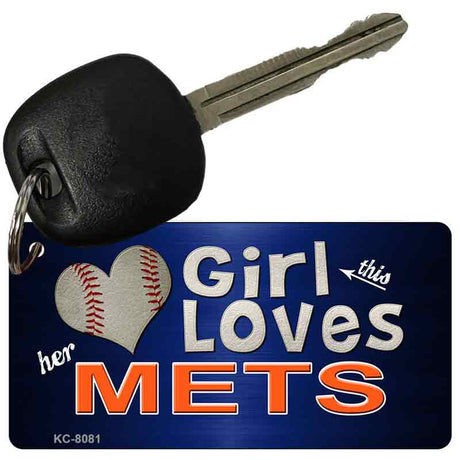 This Girl Loves Her Mets Novelty Metal Key Chain KC-8081