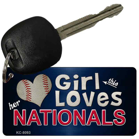 This Girl Loves Her Nationals Novelty Metal Key Chain KC-8093