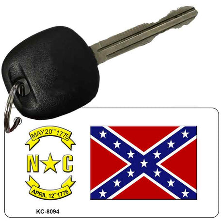 Confederate Flag North Carolina Novelty Aluminum Key Chain KC-8094