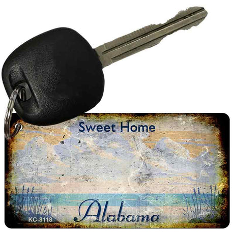 Alabama Rusty Blank Aluminum Novelty Metal Key Chain KC-8118