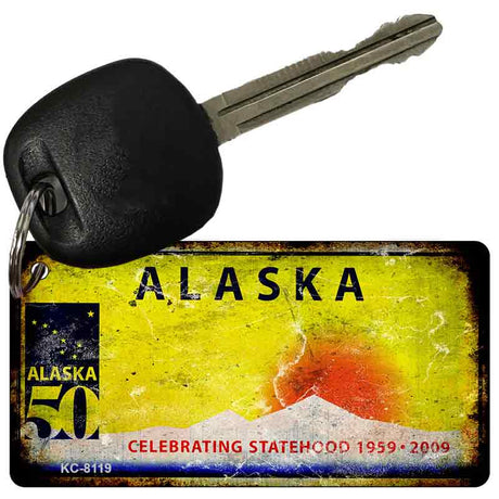 Alaska Rusty Blank Aluminum Novelty Metal Key Chain KC-8119