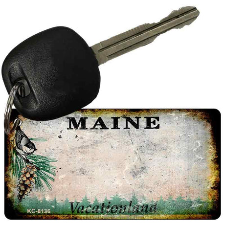 Maine Rusty Blank Key Chain KC-8136