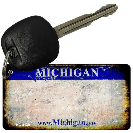 Michigan Rusty Blank Key Chain KC-8139