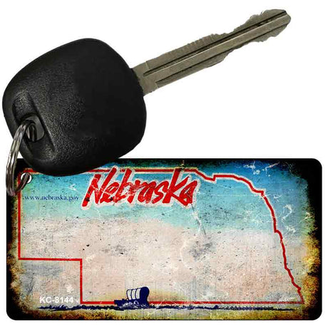 Nebraska Rusty Blank Key Chain KC-8144