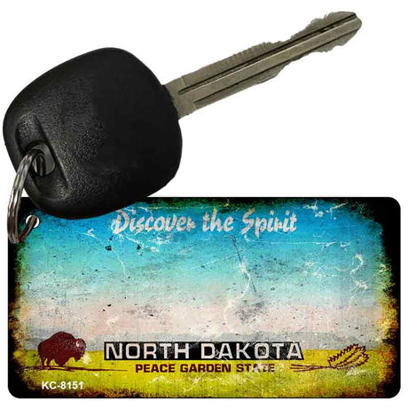 North Dakota Rusty Blank Key Chain KC-8151