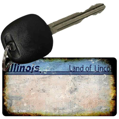 Illinois Rusty Blank Key Chain KC-8189