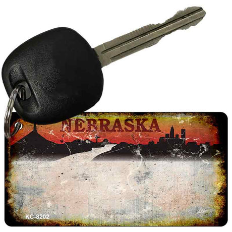 Nebraska Rusty Blank Key Chain KC-8202