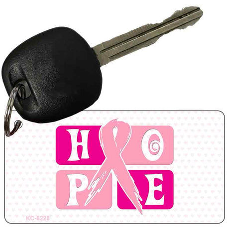 Hope Breast Cancer Ribbon Novelty Aluminum Key Chain KC-8228