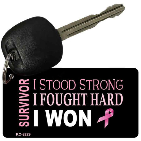 Breast Cancer Survivor Ribbon Novelty Aluminum Key Chain KC-8229