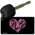 Pink Ribbons Heart Novelty Aluminum Key Chain KC-8243