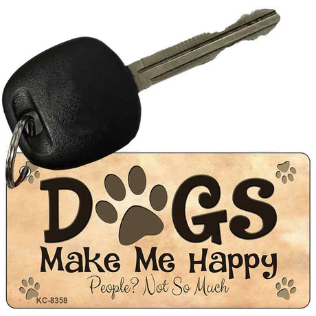 Dogs Make Me Happy Novelty Metal Key Chain KC-8358