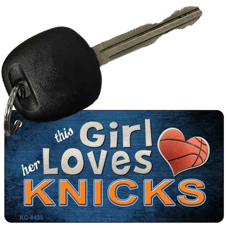 This Girl Loves Her Knicks Novelty Metal Key Chain KC-8435