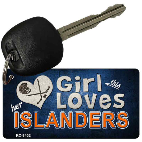 This Girl Loves Her Islanders Novelty Metal Key Chain KC-8452