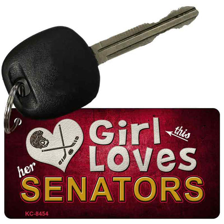 This Girl Loves Her Senators Novelty Metal Key Chain KC-8454