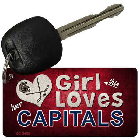 This Girl Loves Her Capitals Novelty Metal Key Chain KC-8459