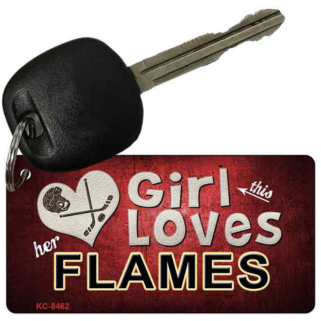 This Girl Loves Her Flames Novelty Metal Key Chain KC-8462