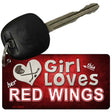 This Girl Loves Her Red Wings Novelty Metal Key Chain KC-8467