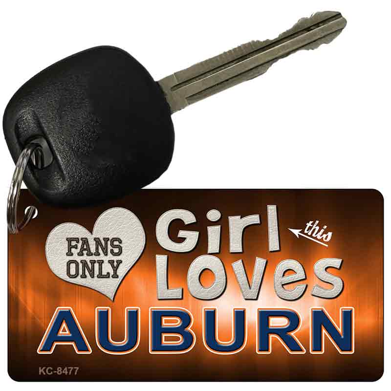 This Girl Loves Auburn Novelty Metal Key Chain KC-8477