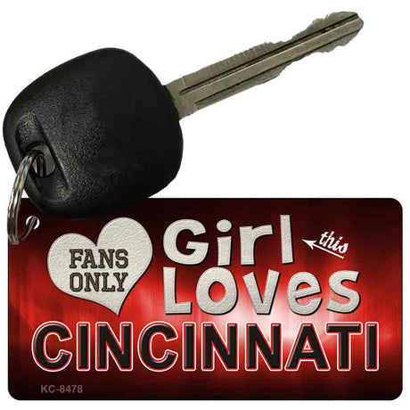 This Girl Loves Cincinnati Novelty Metal Key Chain KC-8478