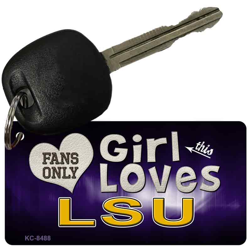 This Girl Loves LSU Novelty Metal Key Chain KC-8488