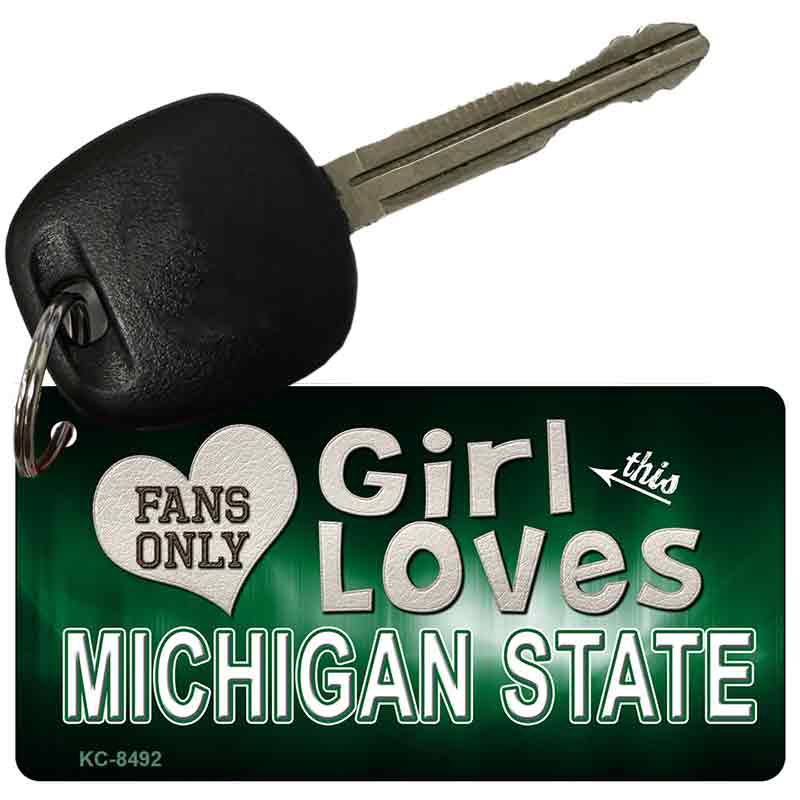 This Girl Loves Michigan State Novelty Metal Key Chain KC-8492