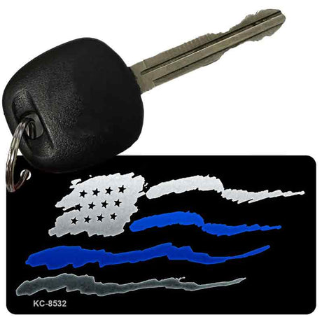 American Flag Thin Blue Line Novelty Metal Key Chain KC-8532