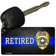 Retired Police Thin Blue Line Novelty Metal Key Chain KC-8540