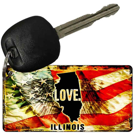 Illinois Love Novelty Metal Key Chain KC-8599