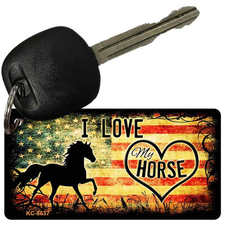 I Love My Horse Novelty Metal Key Chain KC-8637